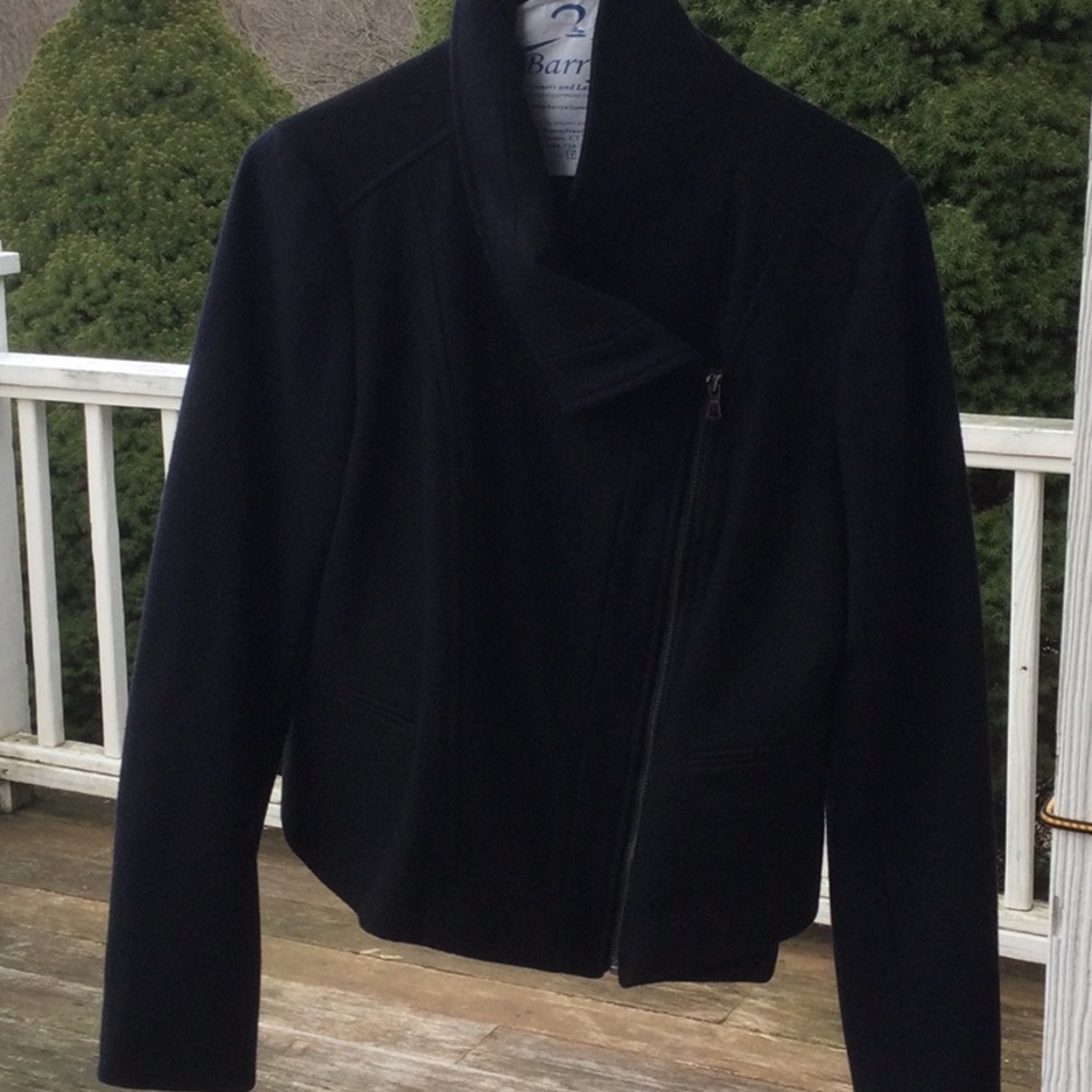Moto jacket asymmetrical. Black & navy blue.